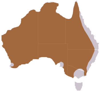 Emu Range Map (Australia) 